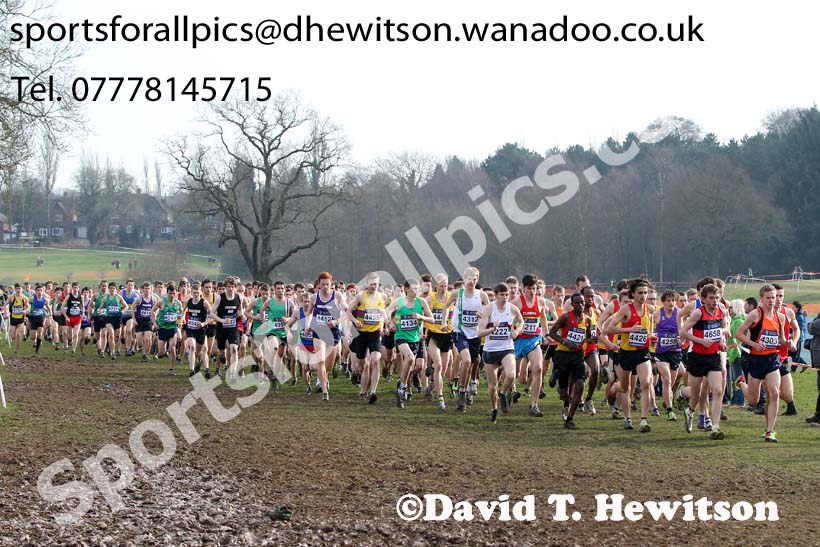 Start of the of the senior mens Inter Counties Cross Country, Cofton Park, Birmingham. Photo: David T. Hewitson/Sports for All Pics